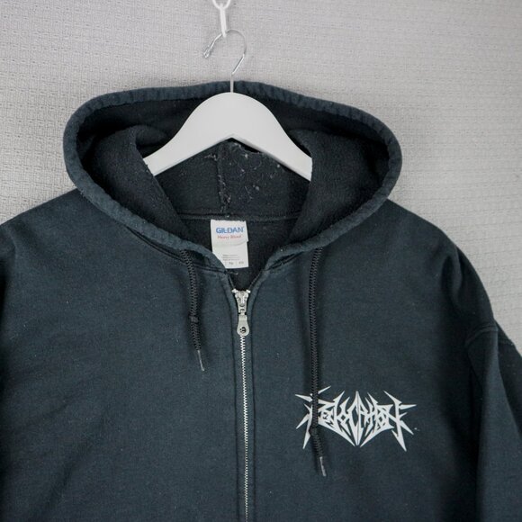 Revocation Justice Band Tour Zip Up Hoodie Bleach Design Mens XL Metal - Picture 4 of 7